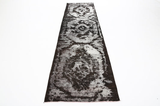 3' x 11' Black-Gray Turkish Vintage Runner Rug  |  RugReform