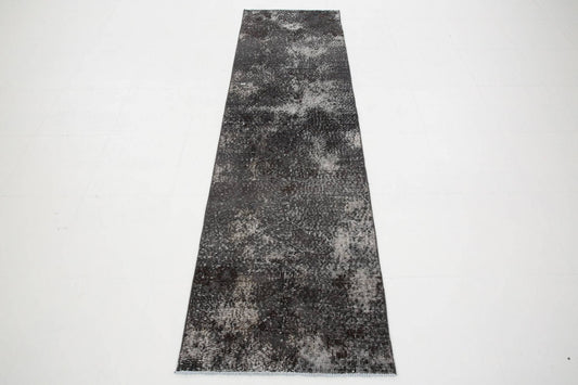 2' x 8' Black-Gray Turkish Vintage Runner Rug  |  RugReform