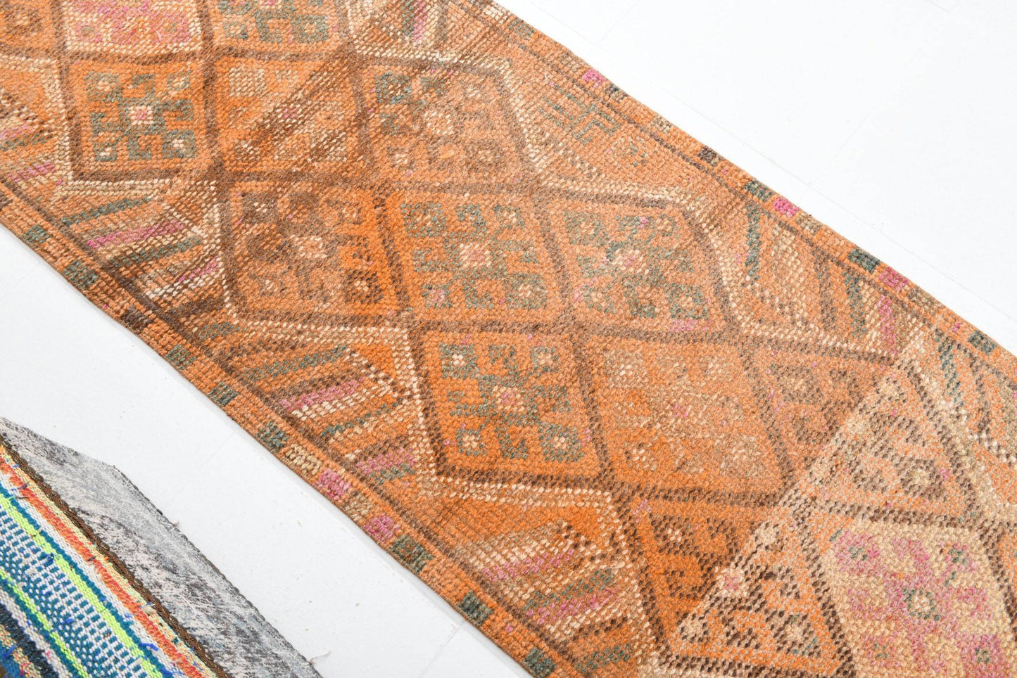 2' x 12' Orange Turkish Vintage Herki Rug  |  RugReform