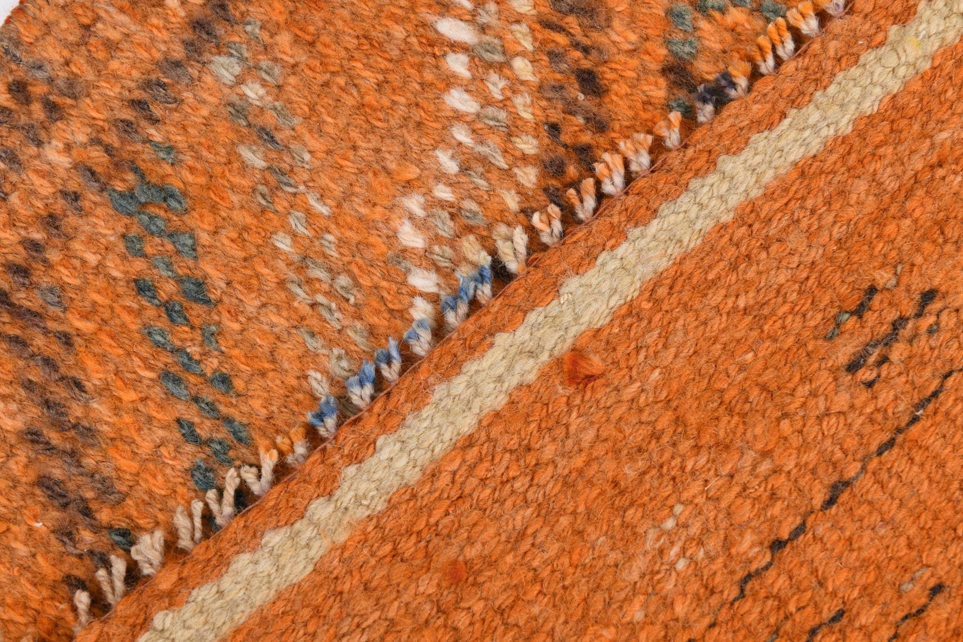 2' x 12' Orange Turkish Vintage Herki Rug  |  RugReform
