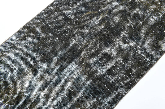 2' x 11' Black-Gray Turkish Vintage Runner Rug  |  RugReform