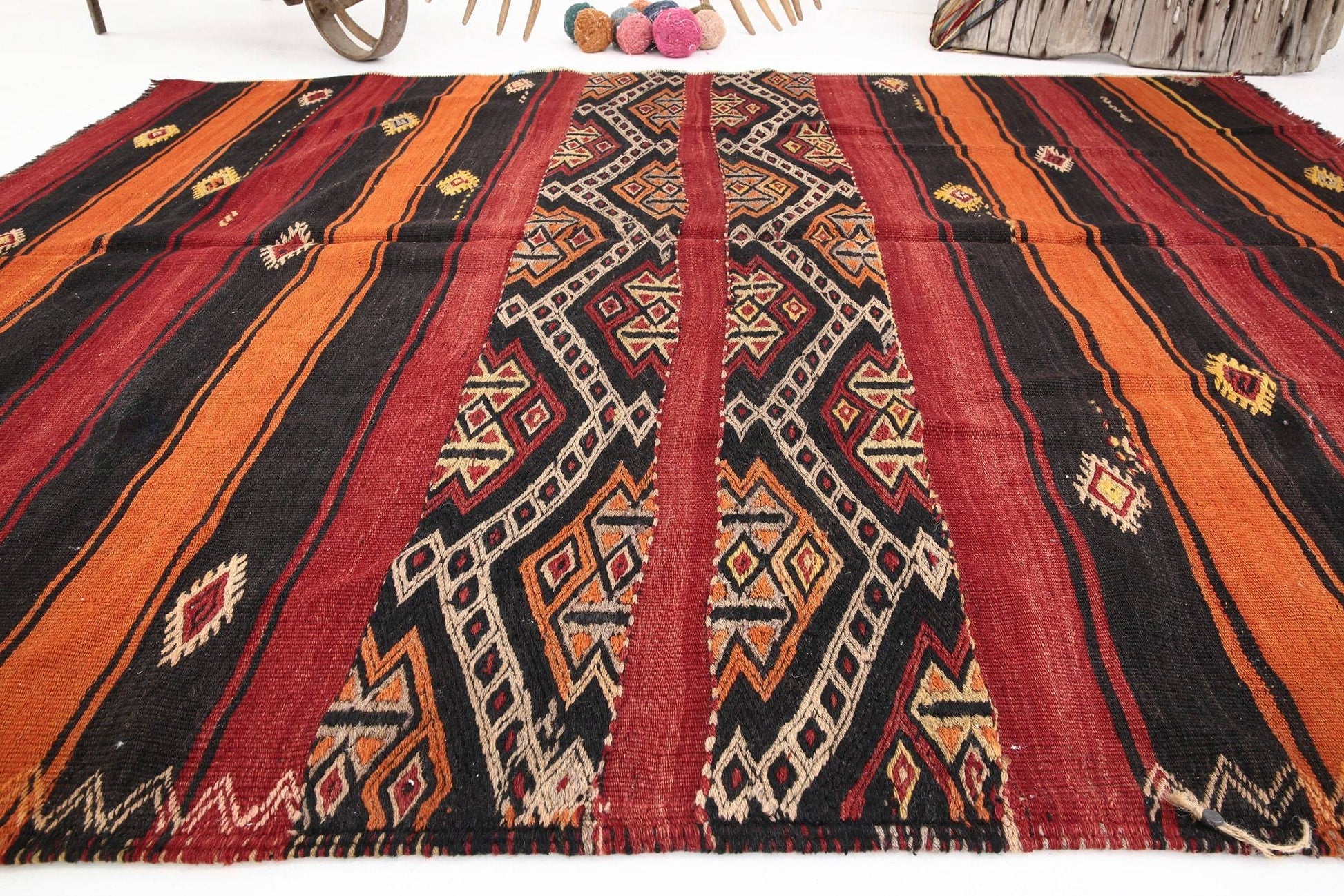 4' x 6' Red Turkish Kilim Old Rug  |  RugReform