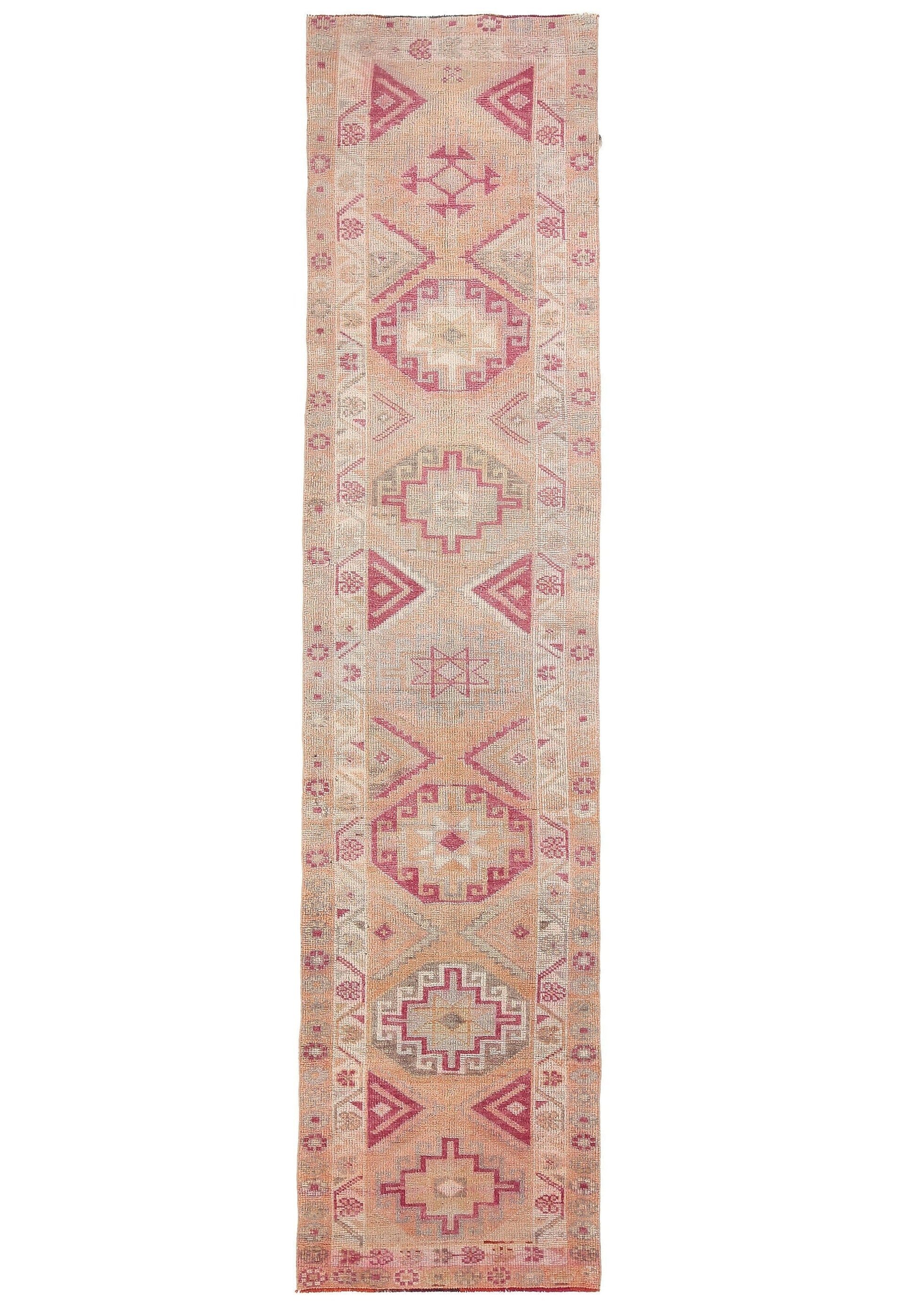 2' x 12' Pink Turkish Vintage Herki Rug  |  RugReform