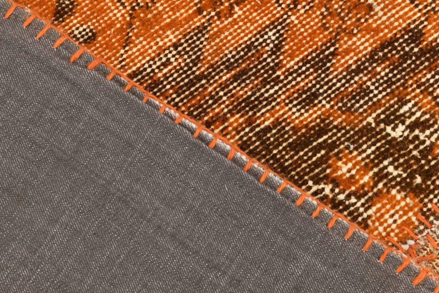 4' x 5' Orange Turkish Vintage Patchwork Rug  |  RugReform