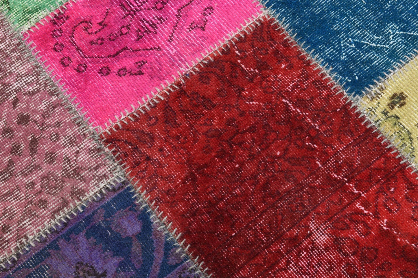 4' x 5' Multi Color Turkish Vintage Patchwork Rug  |  RugReform