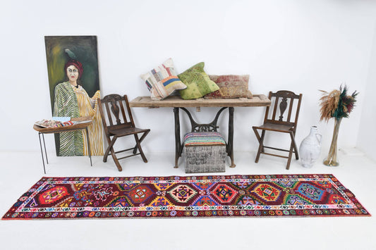2' x 10' Multi Color Turkish Vintage Herki Rug  |  RugReform