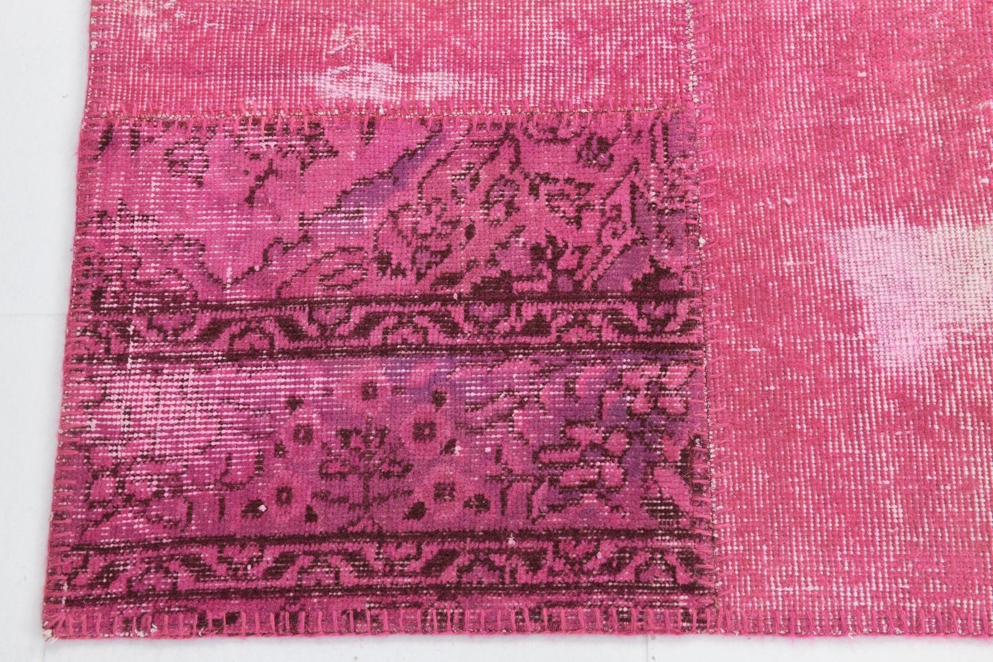 4' x 5' Pink Turkish Vintage Patchwork Rug  |  RugReform