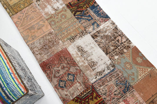 2' x 10' Multi Color Turkish Vintage Patchwork Rug  |  RugReform