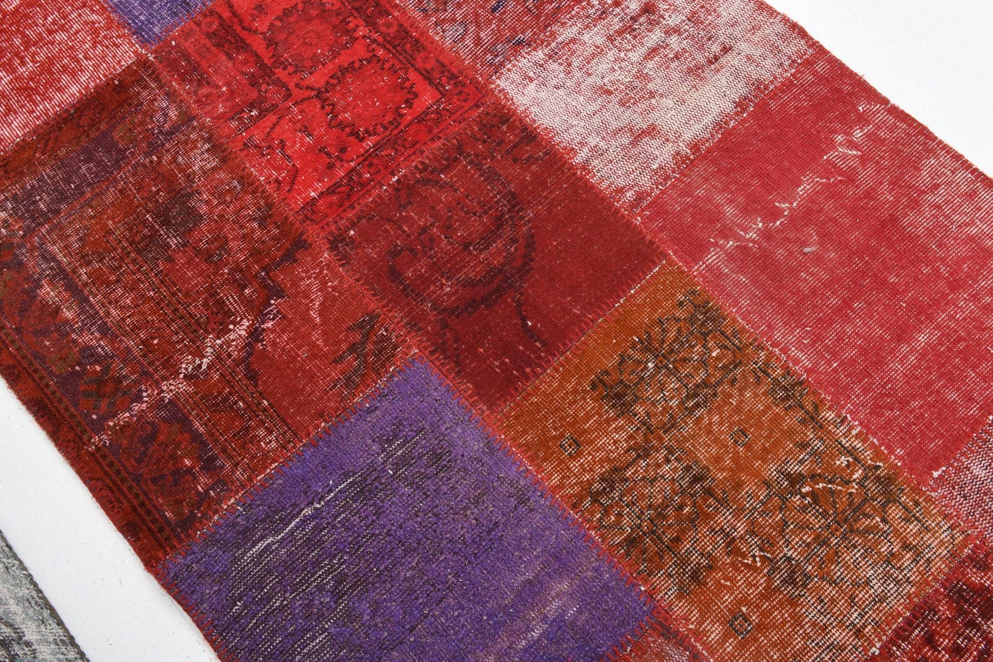 3' x 5' Red Turkish Vintage Patchwork Rug  |  RugReform