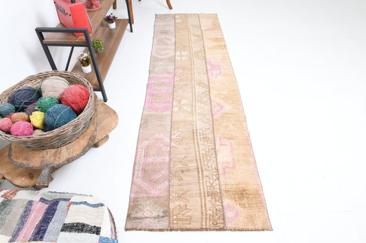 2' x 8' Pink Turkish Vintage Runner Rug  |  RugReform
