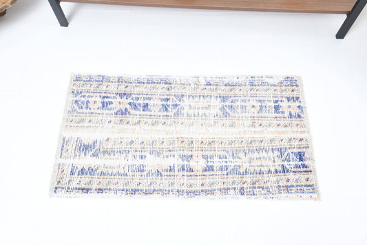 1' x 2' Blue Turkish Vintage Runner Rug  |  RugReform