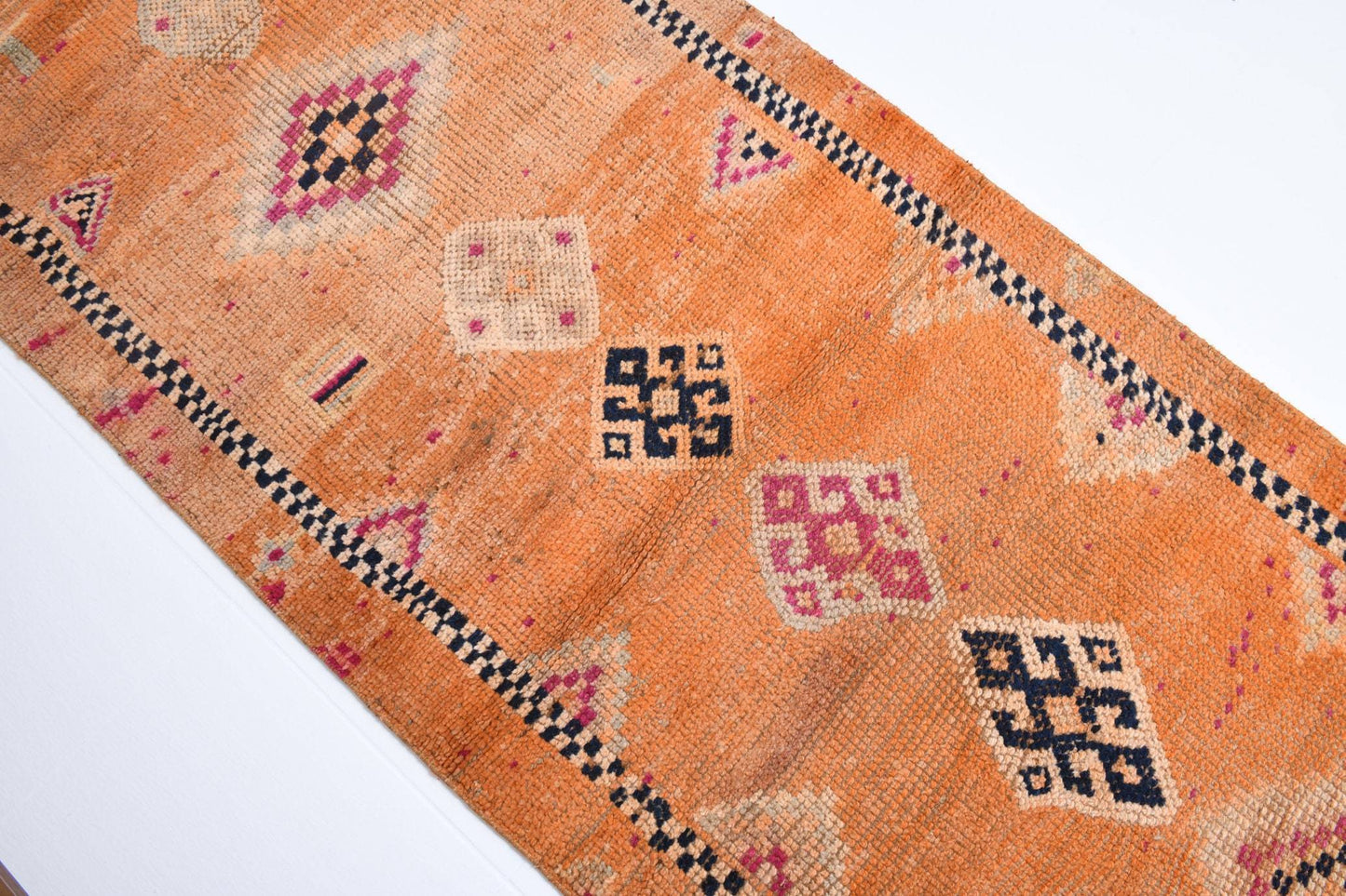 2' x 13' Orange Turkish Vintage Herki Rug  |  RugReform