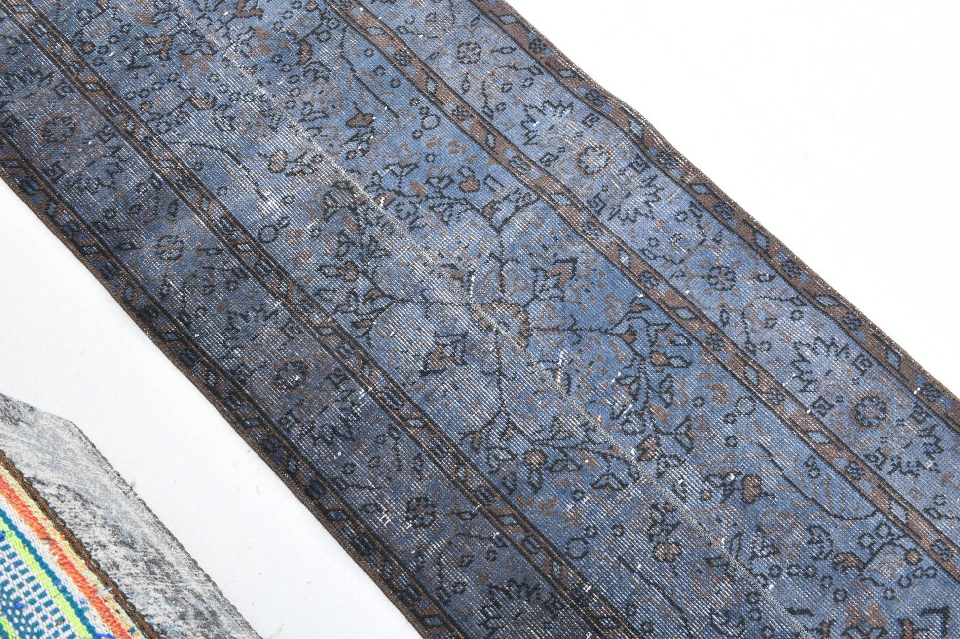 2' x 9' Blue Turkish Vintage Runner Rug  |  RugReform