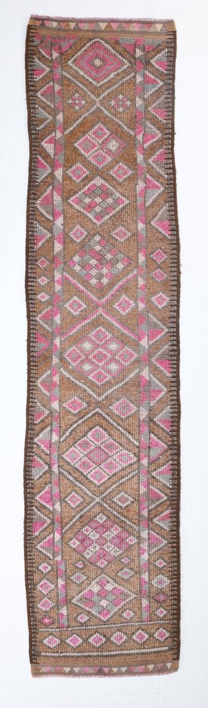 2' x 10' Pink Turkish Vintage Herki Rug  |  RugReform