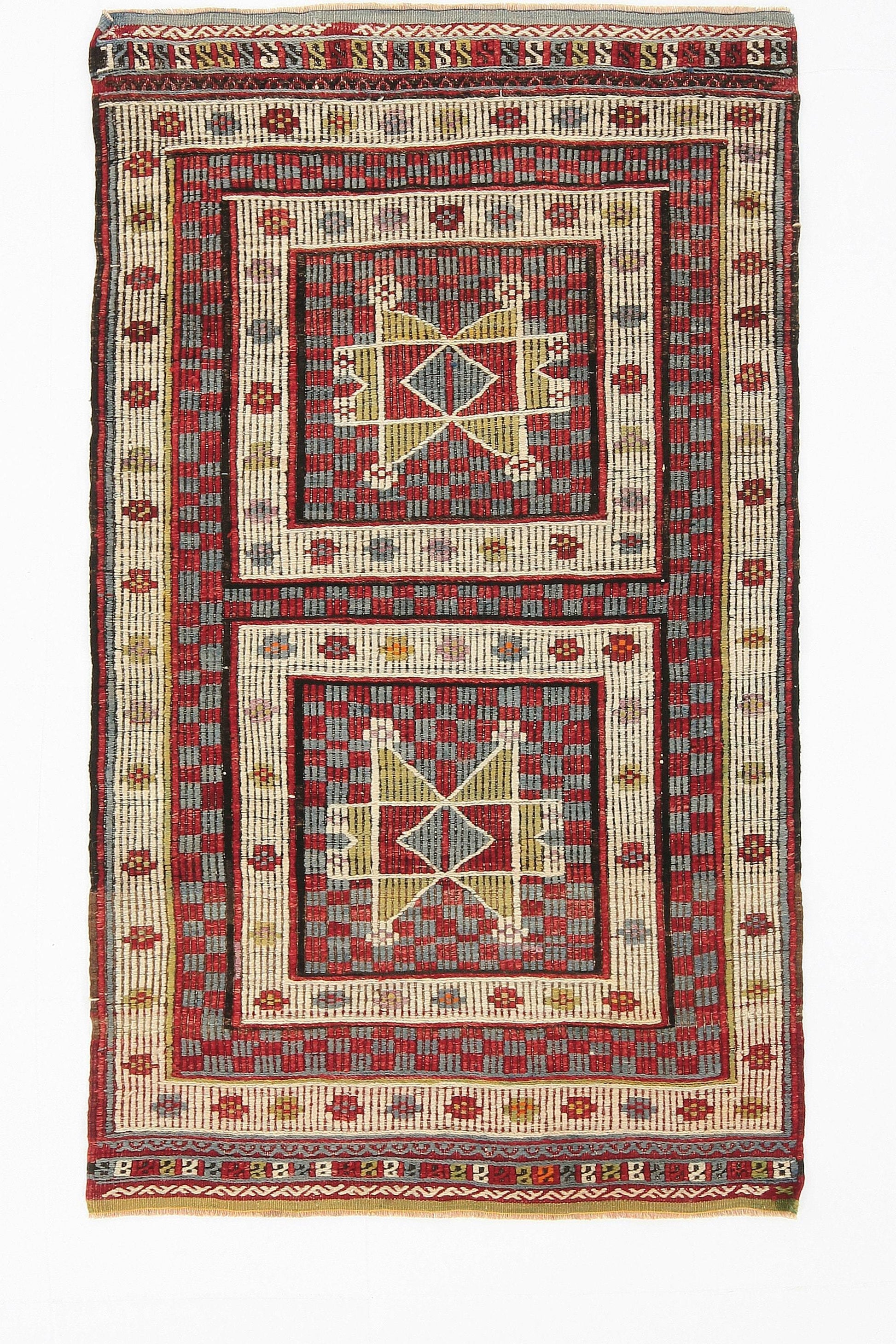 3' x 5' Multi Color Turkish Kilim Old Rug  |  RugReform