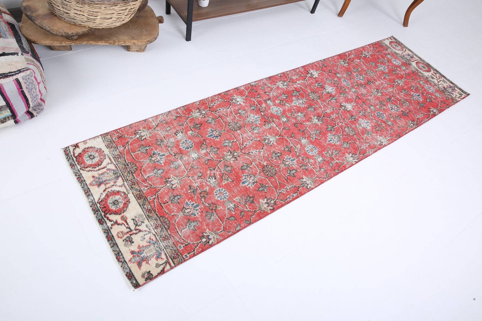 2' x 8' Red Turkish Vintage Runner Rug  |  RugReform